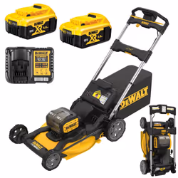 Dewalt DCMWP134P2 XR 48cm Push Lawn Mower 2x18V Next Generation Twin Blade 2x5ah