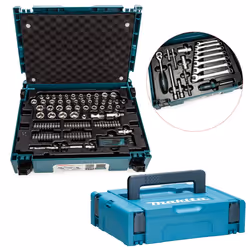 Makita 120PC Maintenance Service Kit Spanner Socket Screwdriver Set + 2x Makpac