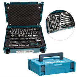 Makita 120PC Maintenance Service Kit Spanner Socket Screwdriver Set + 2x Makpac