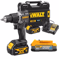 Dewalt DCD100P2T Black 18v XR Brushless Compact Combi Hammer Drill + POWERSTACK