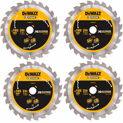 4 X Dewalt DT99560 165mm x 20mm 24T Extreme Runtime FlexVolt Plunge Saw Blades