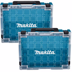 Makita Clear Lid MAKPAC Tool Case Stacking Organiser Tool Box Divider Twin Pack