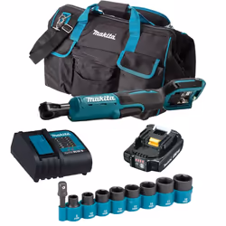 Makita DWR180Z 18v Ratchet Wrench 1/4"-3/8" Square Drive - 2.0ah x 1 Battery