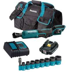 Makita DWR180Z 18v Ratchet Wrench 1/4"-3/8" Square Drive - 2.0ah x 1 Battery