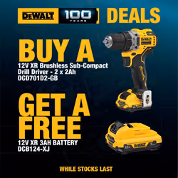 Dewalt DCD701D2 12v XR Brushless Compact Drill Driver 2x 2.0AH Tstak + 1x 3.0AH