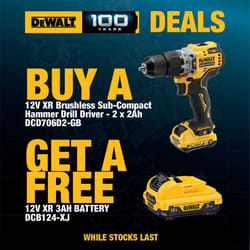 Dewalt DCD706D2 12v XR Brushless Combi Hammer Drill + 2x 2AH + 1x 3AH Battery