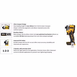 Dewalt DCF850N 18v XR Brushless Ultra Compact Impact Driver + Toughsystem Case