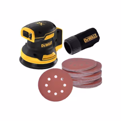 Dewalt DCW210N Cordless Brushless 18v XR Orbital Sander 125mm +50 Sanding Sheets