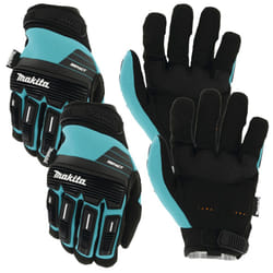 Makita Advanced Impact Demolition Gloves Touchscreen Smart Phone Compatible - Extra Large, 2 Pairs