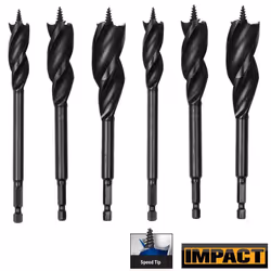 Dewalt 6 Piece Tri Flute Impact Ready Auger Bit Speed Tip Set Stubby 16 20 25mm