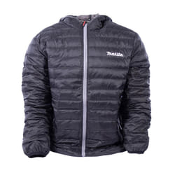 Makita 98P157 Foldable Light Weight Jacket Black Weatherproof + Hood Large