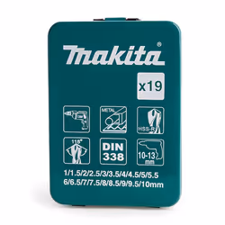 Makita D-54081 HSS 19 PC Ground Point + D-45858 17 PC Drill Masonry Wood Metal