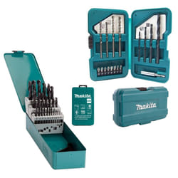 Makita D-54097 25PC Drill Metal HSS-R Drill 1-13mm + D-45858 17PC Masonry Wood