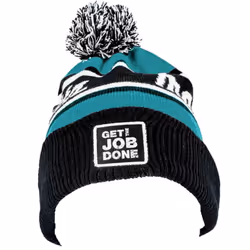 Makita Official Blue Black Branded Beanie Bobble Hat - M Logo One Size