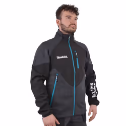 Makita Tornado Work Fleece M Jacket Black Blue Zip Makita Logo - Medium