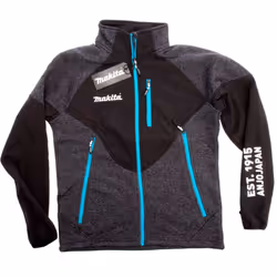 Makita Tornado Work Fleece M Jacket Black Blue Zip Makita Logo - Medium