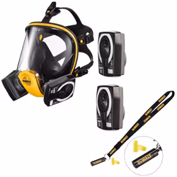 Dewalt P3 Filter Full Face Dust Mask Respirator + Ear Plugs + Extra P3 Filters