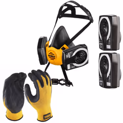 Dewalt P3 Half Mask Respirator Medium Dust Mask with Extra P3 Filters + Gloves