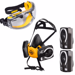 Dewalt P3 Half Mask Respirator Medium Dust Mask + Extra P3 Filters + Goggles