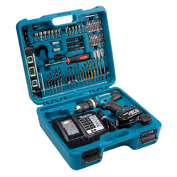 Makita DHP453RFE 18v Lithium Combi Hammer Drill +101PC Screwdriver Bit Set 2x3ah