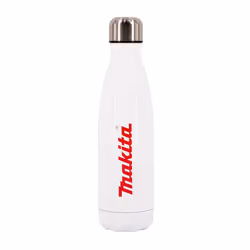 Makita Metal Drinks Water Bottle Thermos Flask Travel Cup White - Makita Logo