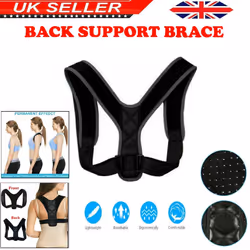 Unisex Adjustable Magnetic Posture Corrector Brace Back Support Shoulder Belt UK