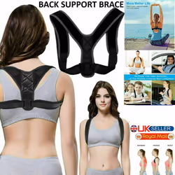 Unisex Adjustable Magnetic Posture Corrector Brace Back Support Shoulder Belt UK