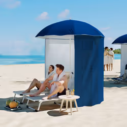 Outsunny  2.2M Outdoor Parasol Fishing Umbrella Beach Sun Shelter w/ Carry Bag