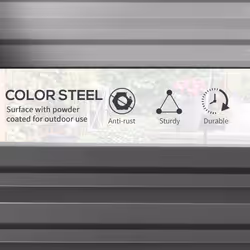 Outsunny Raised Garden Bed Metal Patio Backyard Flower Planter Light Grey - Additional view 5