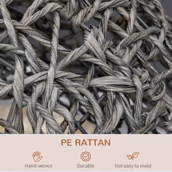 PawHut Rattan Elevated Cat House Kitten Bed Pet Furniture w/ Cushion Grey - Additional view 7