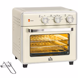HOMCOM 20L Mini Oven with Adjustable Temperature, 60 Min Time 1400W, Cream - Additional view 8