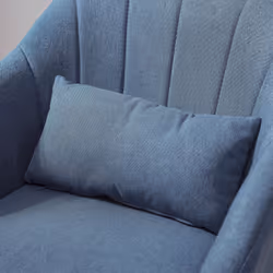 HOMCOM Stylish Retro Linen Swivel Tub Chair Steel Frame Cushion Seat Blue - Additional view 4