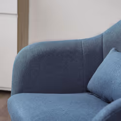 HOMCOM Stylish Retro Linen Swivel Tub Chair Steel Frame Cushion Seat Blue - Additional view 5