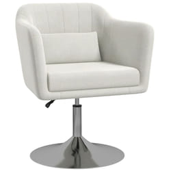 HOMCOM Stylish Retro Linen Swivel Tub Chair Steel Frame Cushion Seat Cream Whit
