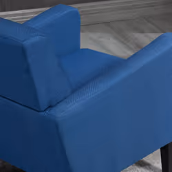 HOMCOM Modern Armchair Accent Chair with Rubber Wood Legs for Bedroom Blue - Additional view 8