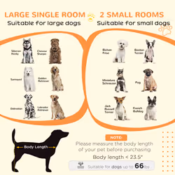 PawHut Dog Crate Furniture for Large Dogs, Double Dog Cage for Small Dogs, Grey - Additional view 6
