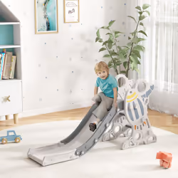AIYAPLAY Baby Slide Freestanding Slide for Kids 1.5-3 Years Space Theme, Grey