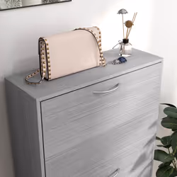 HOMCOM Slim Shoe Storage Cabinet with 3 Flip Drawers, Grey - Additional view 6