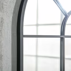 HOMCOM Modern Arched Window Wall Mirror for Living Room Bedroom, 91x60cm, Black - Additional view 6