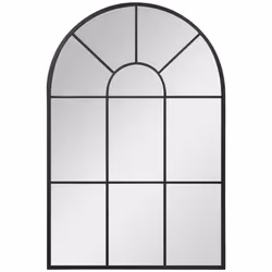 HOMCOM Modern Arched Window Wall Mirror for Living Room Bedroom, 91x60cm, Black - Additional view 8