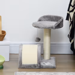 PawHut Cat Tree, Kitten Scratcher w/ Scratching Post, Toy Ball - Grey - Additional view 7