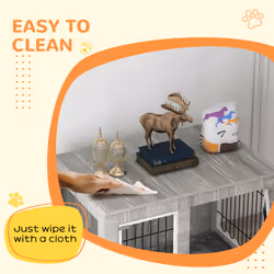 PawHut Dog Crate Furniture, Dog Crate End Table w/ Soft Cushion, Double Door - Additional view 6