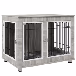 PawHut Dog Crate Furniture, Dog Crate End Table w/ Soft Cushion, Double Door - Additional view 8