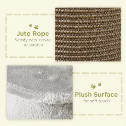 PawHut 58cm Cat Scratching Post for Corner Wall w/ Covered Plush, Play Balls - Additional view 4