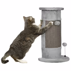 PawHut 58cm Cat Scratching Post for Corner Wall w/ Covered Plush, Play Balls - Additional view 8