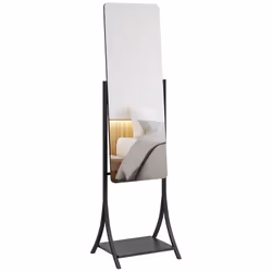 HOMCOM Freestanding Full Length Mirror Adjustable Full Body Mirror w/ Shelf - Additional view 8