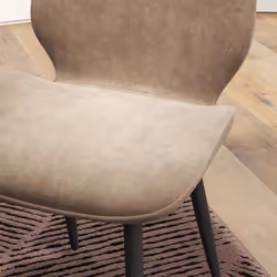 HOMCOM Dining Chairs Set of 2, Upholstered Kitchen Chairs with Metal Legs, Brown - Additional view 6