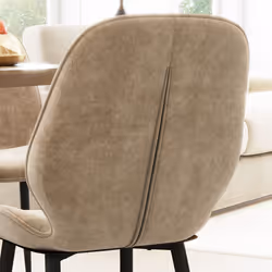 HOMCOM Dining Chairs Set of 2, Upholstered Kitchen Chairs with Metal Legs, Brown - Additional view 7