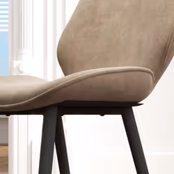 HOMCOM Dining Chairs Set of 2, Upholstered Kitchen Chairs with Metal Legs, Brown - Additional view 8