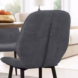 HOMCOM Dining Chairs Set of 2, Upholstered Kitchen Chairs with Metal Legs, Grey - Additional view 8